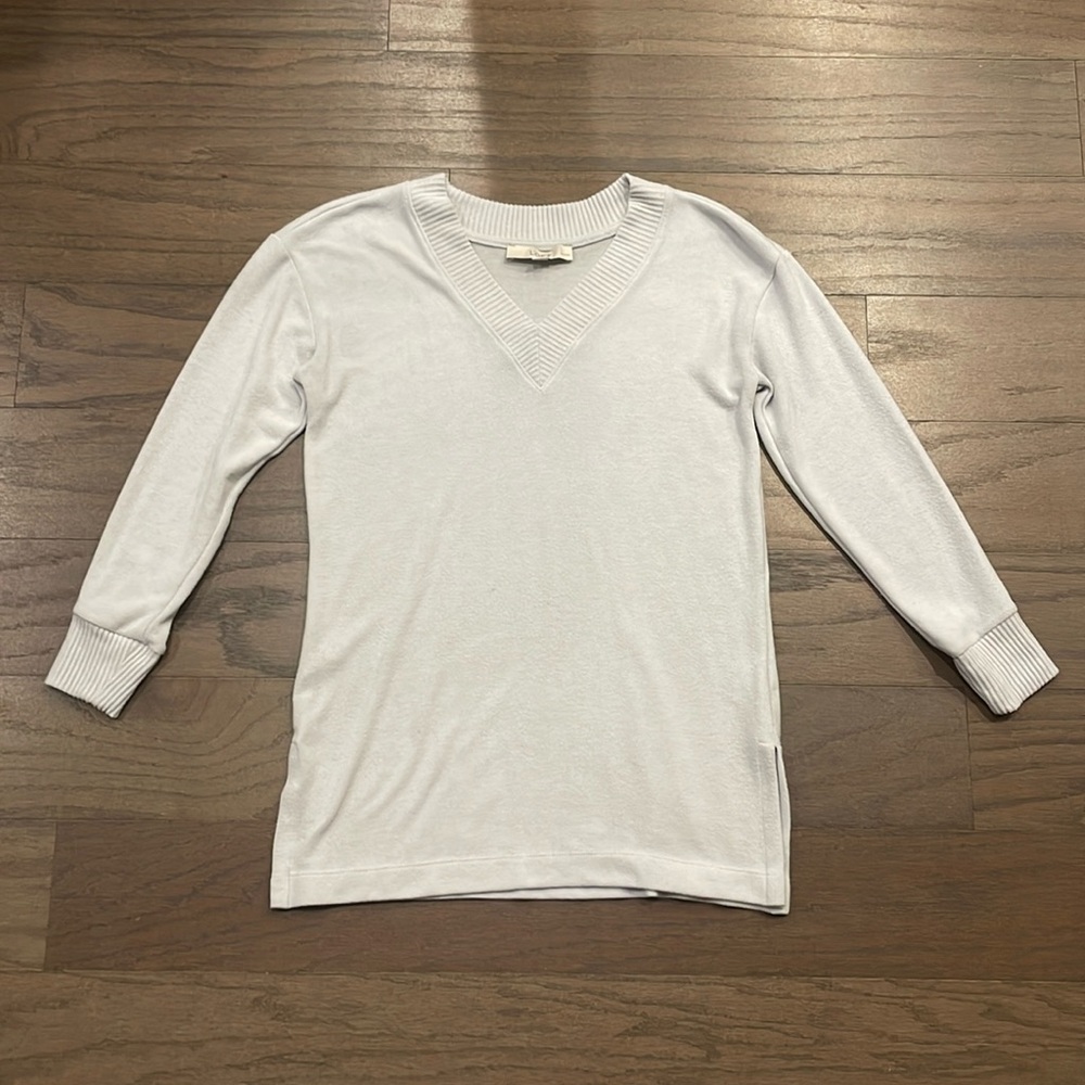 LOFT Petite Grey V-neck Tunic - Size XSP